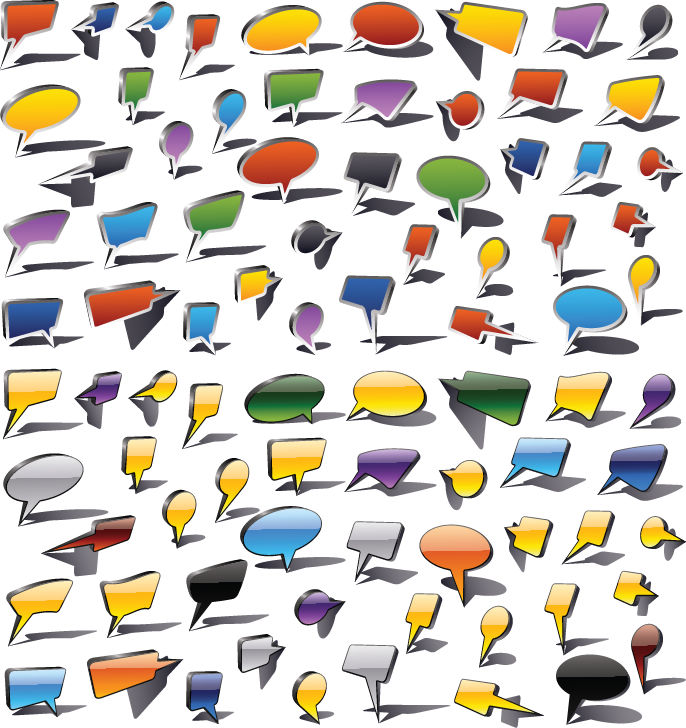 free vector Colorful Speech Bubbles and Dialog Balloons Vector Graphic
